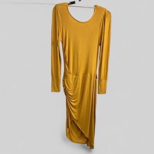 Young Fabulous and Broke mustard yellow asymmetric minimalist dress size Large